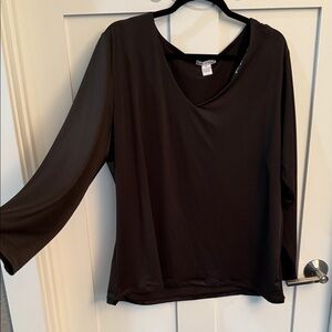 Chic Black V-Neck Women's Blouse